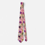 Tropical Hawaii Pink Roses Floral Neck Tie Krawatte (Vorderseite)