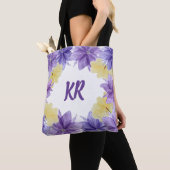 Tropical Hawaii Purple Flowers Mit Monogramm Tasche (Von Nahem)