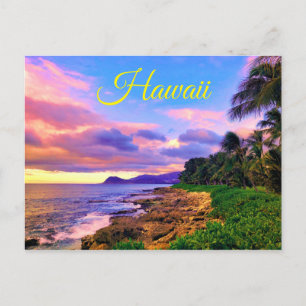 Tropical Hawaii Seashore Sunset Postkarte