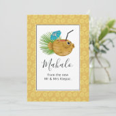 Tropical Hawaii Tiki Totem Summer Dankeskarte (Stehend Vorderseite)