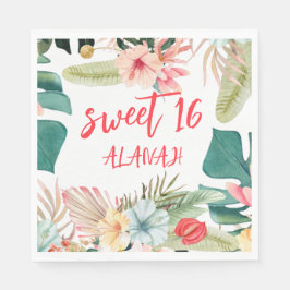 Tropical Hawaiian 16. Geburtstag Serviette