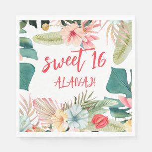 Tropical Hawaiian 16. Geburtstag Serviette