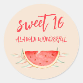 Tropical Hawaiian 16. Geburtstagsparty Runder Aufkleber