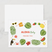 Tropical Hawaiian Aloha Baby Dusche Dankeskarte (Vorne/Hinten)