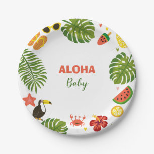 Tropical Hawaiian Aloha Baby Dusche Pappteller