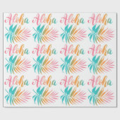 Tropical Hawaiian Aloha Palm Leaf Geschenkpapier (Flach)