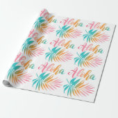 Tropical Hawaiian Aloha Palm Leaf Geschenkpapier (Ungerollt)