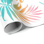 Tropical Hawaiian Aloha Palm Leaf Geschenkpapier (Rolleneckpunkt)