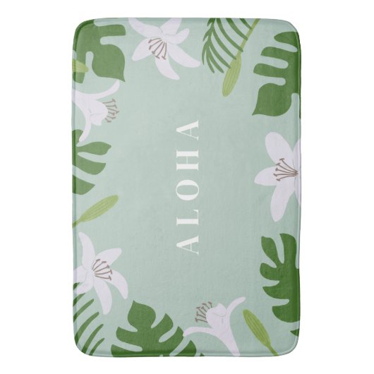 Tropical Hawaiian Bath Mat Badematte (Vorderseite Vertikal)