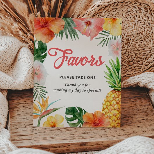 Tropical Hawaiian Birthday Party Lieblingsuntersch Sockelschild