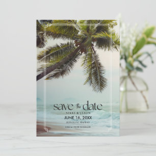 Tropical Hawaiian Destination Beach Wedding Save The Date