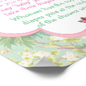 Tropical Hawaiian Diaper Button Baby Showspiel Poster (Ecke)