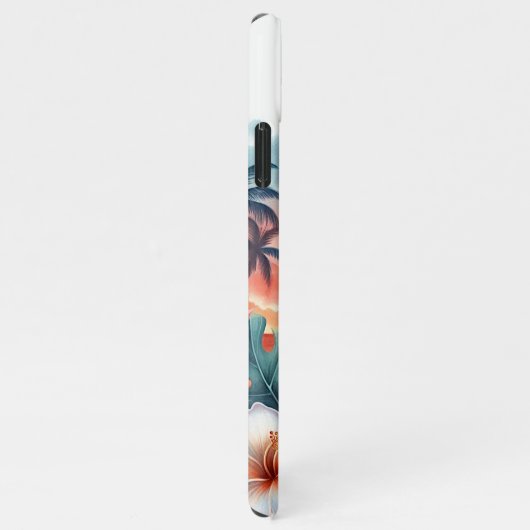 Tropical Hawaiian Floral Sunset Beach Szene iPhone Hülle (Rechte Seite)