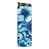 Tropical Hawaiian Flowers Hibiscus Personalized Thermosbecher (Nach rechts gedreht)