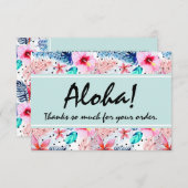 Tropical Hawaiian Hibiskus & Palm Leaf Vielen Dank Dankeskarte (Vorne/Hinten)