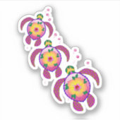 Tropical Hawaiian Honu Turtles Aufkleber (Vorderseite)