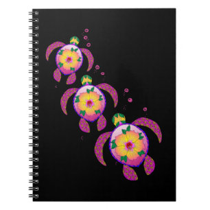 Tropical Hawaiian Honu Turtles Notizblock