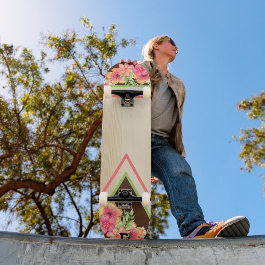 Tropical Hawaiian Inspiriert D-Markenbezeichnung Skateboard (Außenbereich 1)