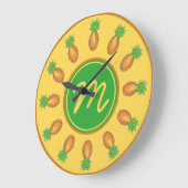 Tropical Hawaiian Island Ananas Beach Initial Große Wanduhr (Winkel)