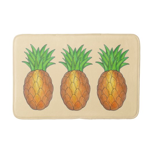 Tropical Hawaiian Island Ananas Beach Print Badematte (Vorderseite)