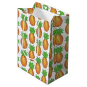 Tropical Hawaiian Island Ananas Beach Print Mittlere Geschenktüte (Vorderseite Schrägansicht)