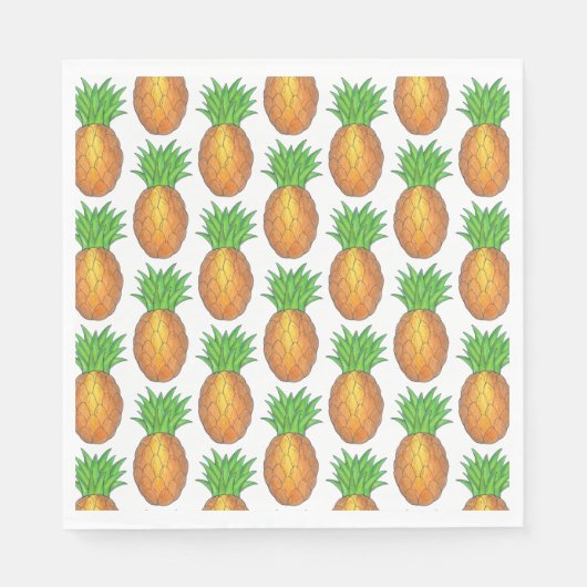 Tropical Hawaiian Island Ananas Beach Print Serviette (Vorderseite)