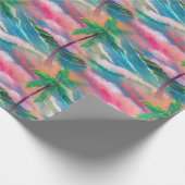 Tropical Hawaiian Island mit Palmen Geschenkpapier (Ecke)