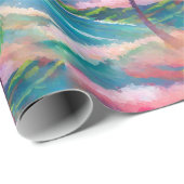 Tropical Hawaiian Island mit Palmen Geschenkpapier (Rolleneckpunkt)