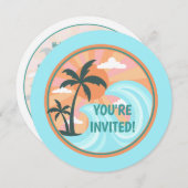 Tropical Hawaiian Island Palm Trees Einladung (Vorne/Hinten)