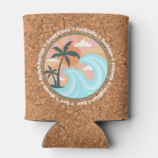 Tropical Hawaiian Island Palm Trees Good Vibes Dosenkühler (Rückseite)