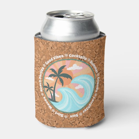 Tropical Hawaiian Island Palm Trees Good Vibes Dosenkühler (Kanne Vorderseite)