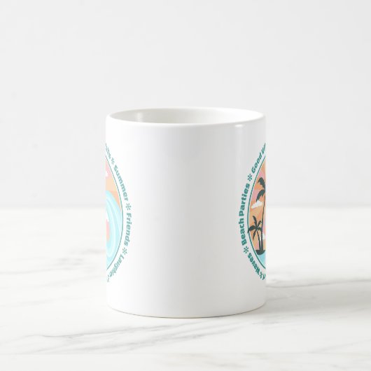 Tropical Hawaiian Island Palm Trees Good Vibes Kaffeetasse (Mittel)