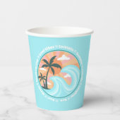 Tropical Hawaiian Island Palm Trees Good Vibes Pappbecher (Vorderseite)