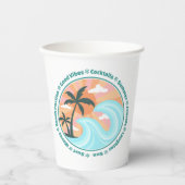 Tropical Hawaiian Island Palm Trees Good Vibes Pappbecher (Vorderseite)