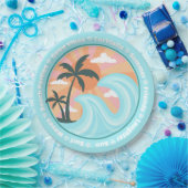 Tropical Hawaiian Island Palm Trees Good Vibes Pappteller (Party)