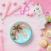 Tropical Hawaiian Island Palm Trees Good Vibes Pappteller (Party)