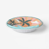 Tropical Hawaiian Island Palm Trees Good Vibes Pappteller (Gewinkelt)