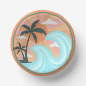 Tropical Hawaiian Island Palm Trees Good Vibes Pappteller (Vorderseite)