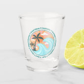 Tropical Hawaiian Island Palm Trees Good Vibes Schnapsglas (Vorderseite)
