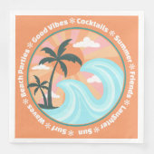 Tropical Hawaiian Island Palm Trees Good Vibes Serviette (Vorderseite)
