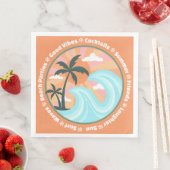 Tropical Hawaiian Island Palm Trees Good Vibes Serviette (Beispiel)