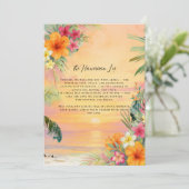Tropical Hawaiian Lei Meaning Card Einladung (Stehend Vorderseite)