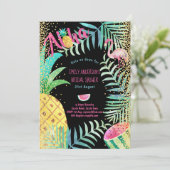 Tropical Hawaiian Luau Brautparty Einladung (Stehend Vorderseite)