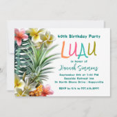 Tropical Hawaiian Luau Geburtstagsparty Einladunge Einladung (Vorderseite)