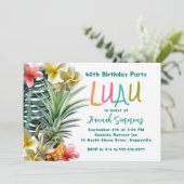 Tropical Hawaiian Luau Geburtstagsparty Einladunge Einladung (Stehend Vorderseite)