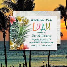 Tropical Hawaiian Luau Geburtstagsparty Einladunge Einladung