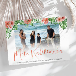 Tropical Hawaiian Mele Kalikimaka Holiday Feiertagskarte