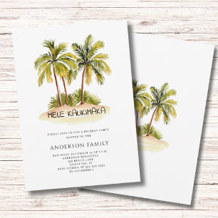Tropical Hawaiian Mele Kalikimaka Weihnachtsfeiert Einladung