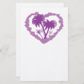 Tropical Hawaiian Palm Tree Herz Briefpapier (Vorne/Hinten)