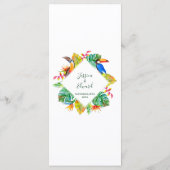 Tropical Hawaiian Paradise Floral Wedding Menükarte (Rückseite)